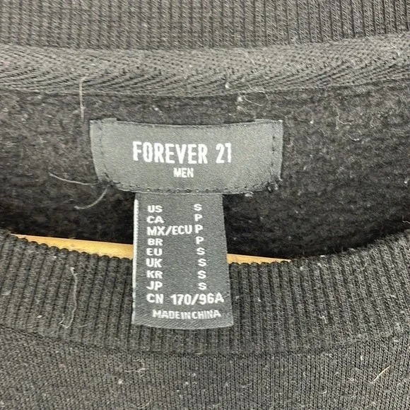 FOREVER 21 MEN spider embroidered crewneck sweater black size SM - Picture 3 of 4